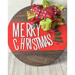 "Merry Christmas" Christmas Vacation Inspired - Round Wood Sign