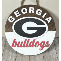 Georgia Bulldogs Inspired - Round Wood Sign