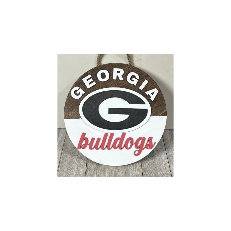 Georgia Bulldogs Inspired - Round Wood Sign