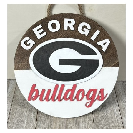 Georgia Bulldogs Inspired - Round Wood Sign