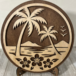 Ocean View 12 Inch Wood Sign (Stand Included)